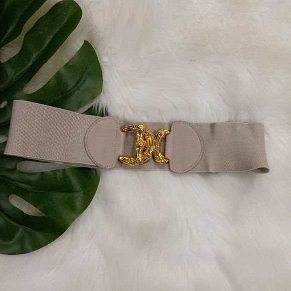 Accessories - Elastic Stretch Gold Hook Belt S/M